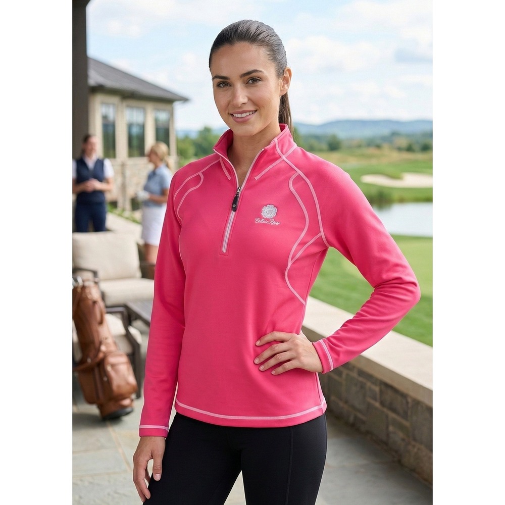 Sunice Super Lite FX Women's Quarter Zip Stretch Thermal Size L Pink‎ Athletic